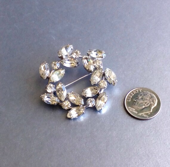 Сrystal WREATH brooch Signed Weiss Co. Wedding je… - image 8