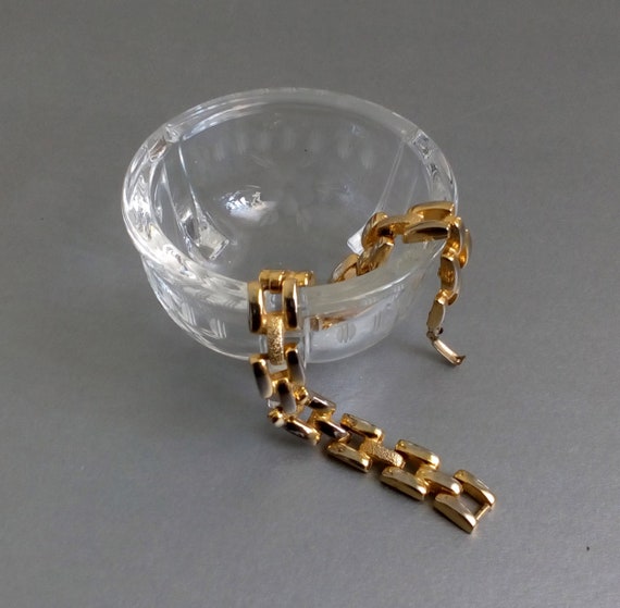 Classic linked bracelet Vintage unisex gold tone … - image 9