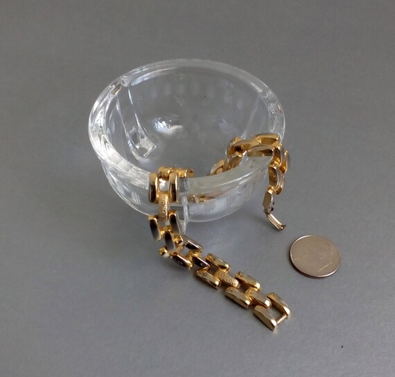 Classic linked bracelet Vintage unisex gold tone … - image 7