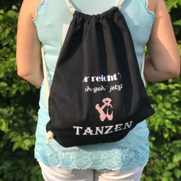 Rucksack, Turnbeutel, Tanzen, Ballett, handbestickt