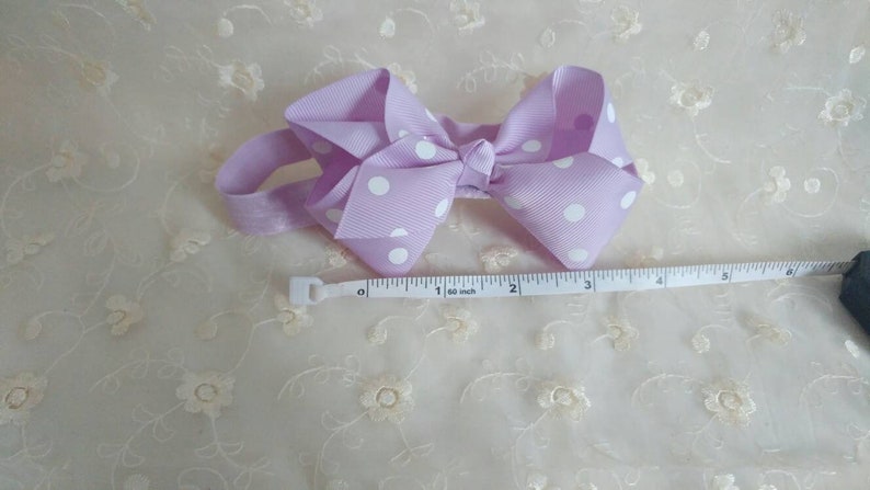 0-6 Infant Big Purple Polka Dot Bow Headband