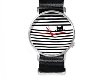 Cat Stripes Uhr + Box