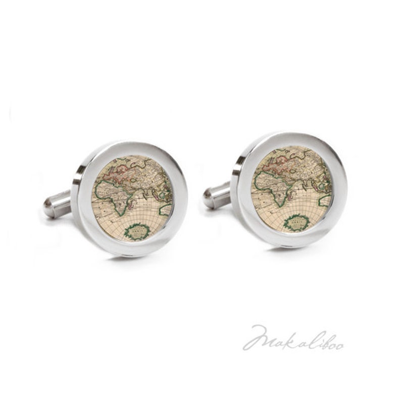 Around the World steel cufflinks image 1