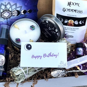 Happy Birthday gift box for women, self-care, spiritual gifts, moon goddess, witchy care package, best friend gift, sister, daughter, mom
