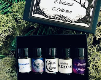 Nocturnal Collection Essential Oil Sample Pack, Gothic Perfume, Witch Ritual Oils, Full Moon Oil, Witchy Gifts, Goth Beauty Products