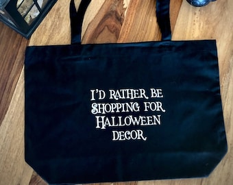 Halloween Decor Organic Cotton Tote Bag: Gothic Book Bag