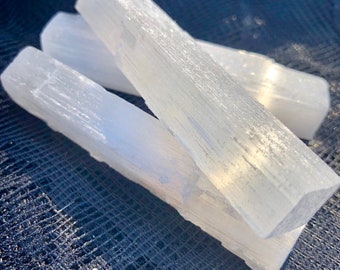 Selenite crystal wand 3", 4”, or 5" meditation, spiritual altar supply, gifts, white crystal