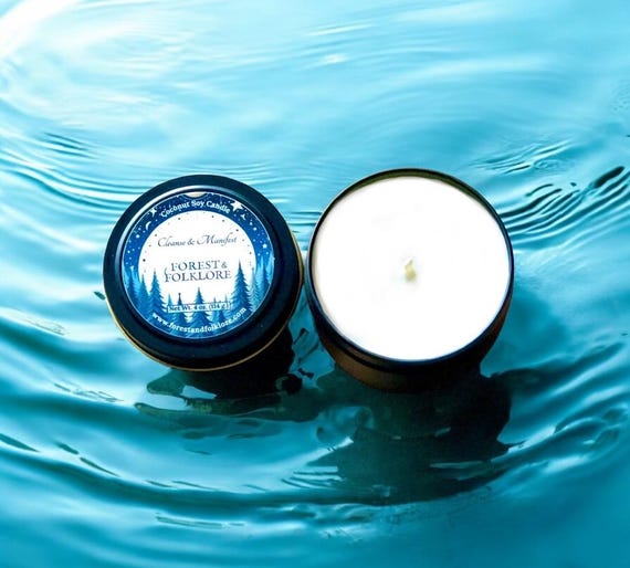Cleanse & Manifest Coconut Soy Candle: Eucalyptus Mint Aromatherapy (4 oz Tin)