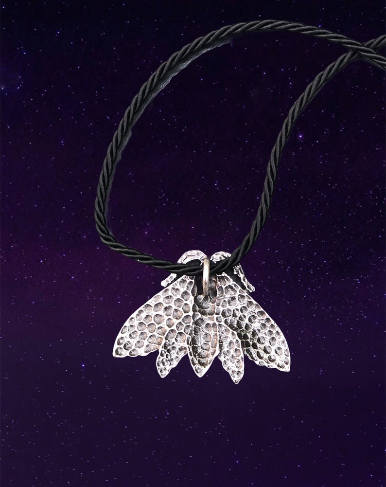 Lunar moth pendant necklace Wicca Witchcraft Pagan inspired jewelry.