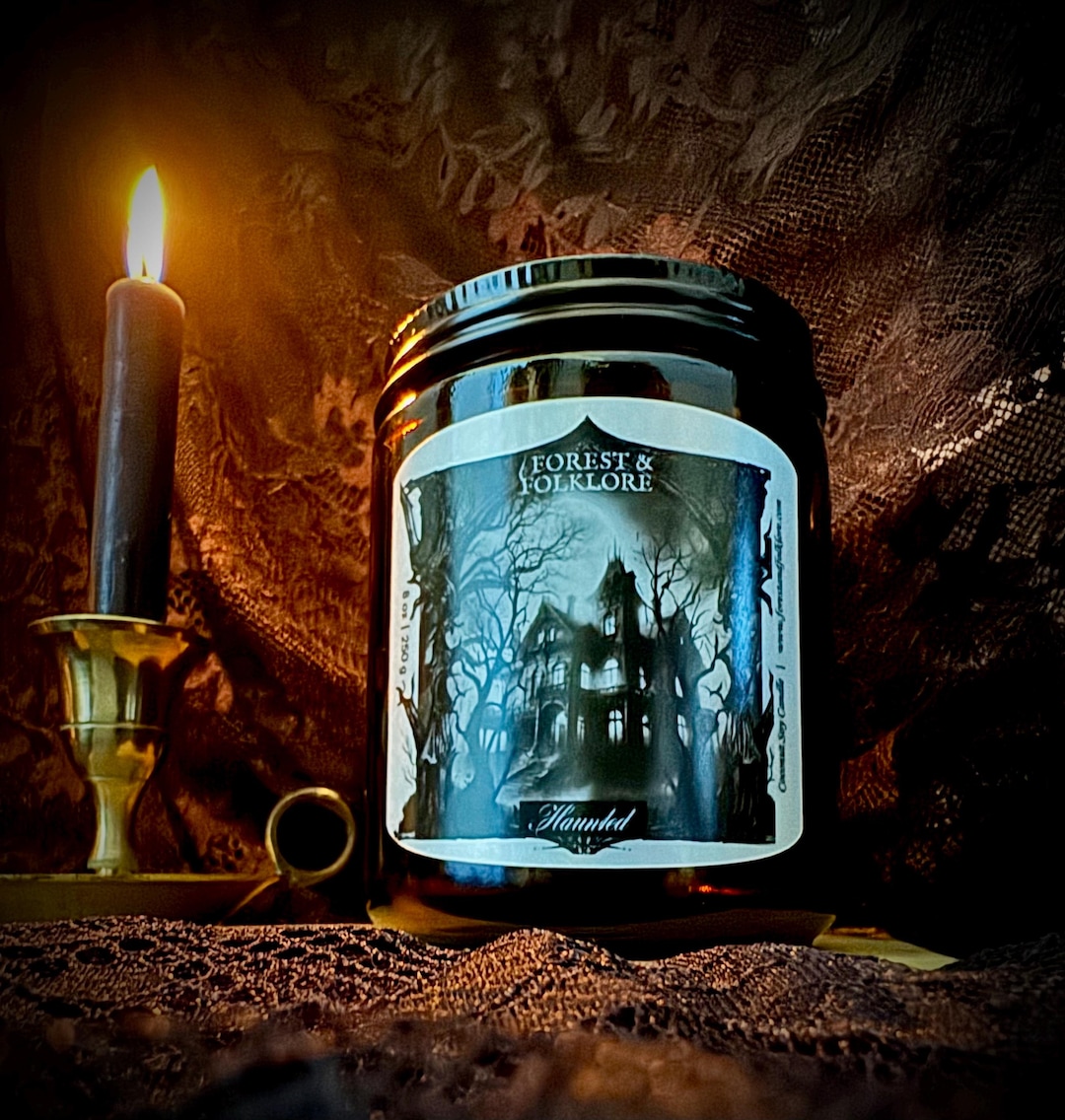 Haunted Candle, Dark Smoky, Coconut Soy Wax, Spooky, Halloween