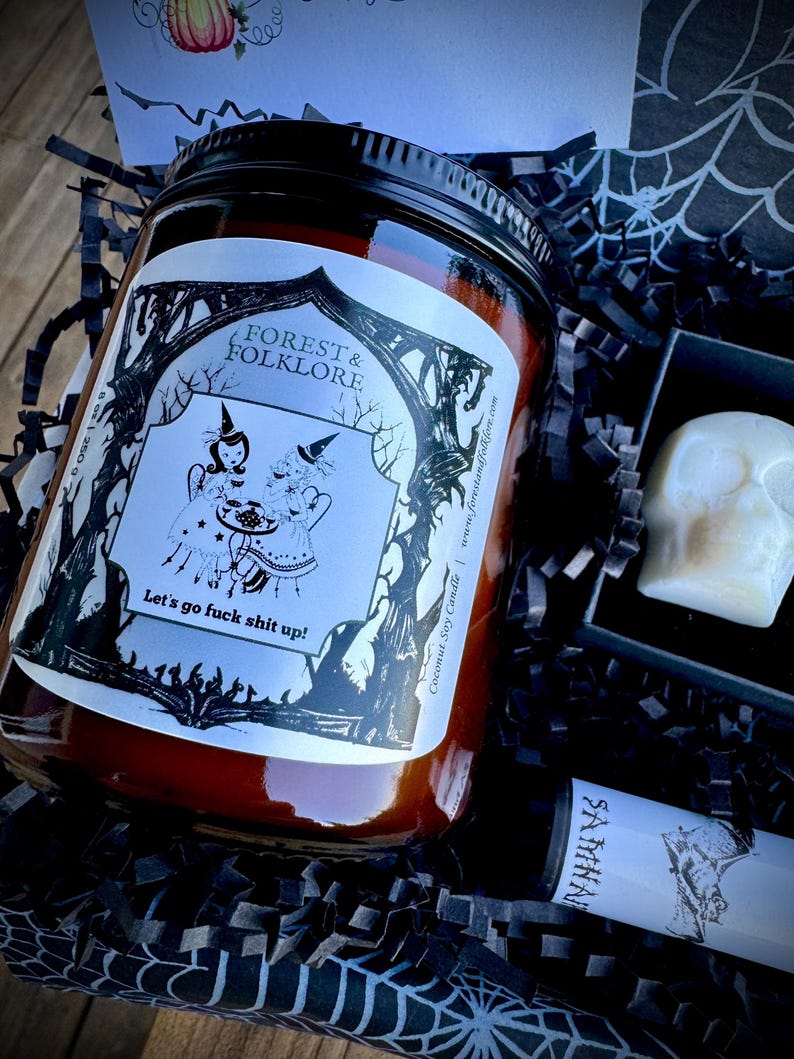 Halloween Gift Box, Handcrafted Candle, Wax Melts, Samhain Perfume Oil