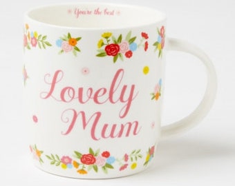 Tasse Lovely Mum - rosa/weiß