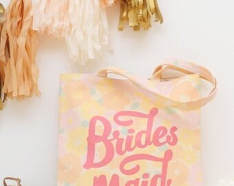 Jutebeutel - Bridesmaid - floral