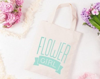 Jutebeutel - Flower Girl - mint