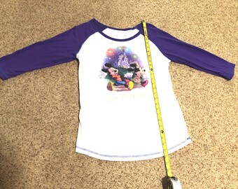 Disney Parks baseball type shirt Mickey Minnie Castle size L No international shipping from the shop. This includes Canada.