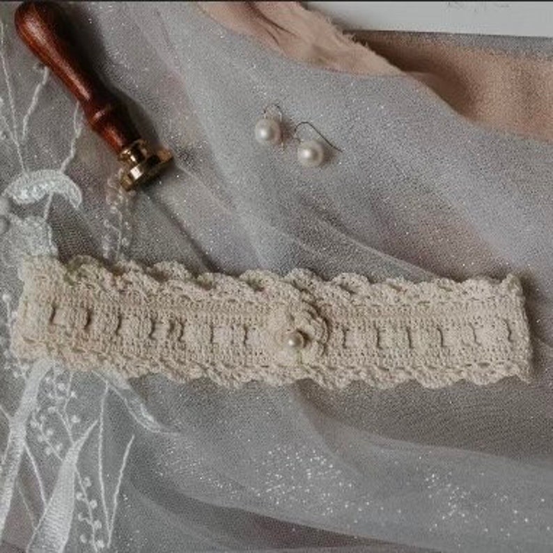 Victoria Vintage Garter Crochet Design Pattern zdjęcie 2