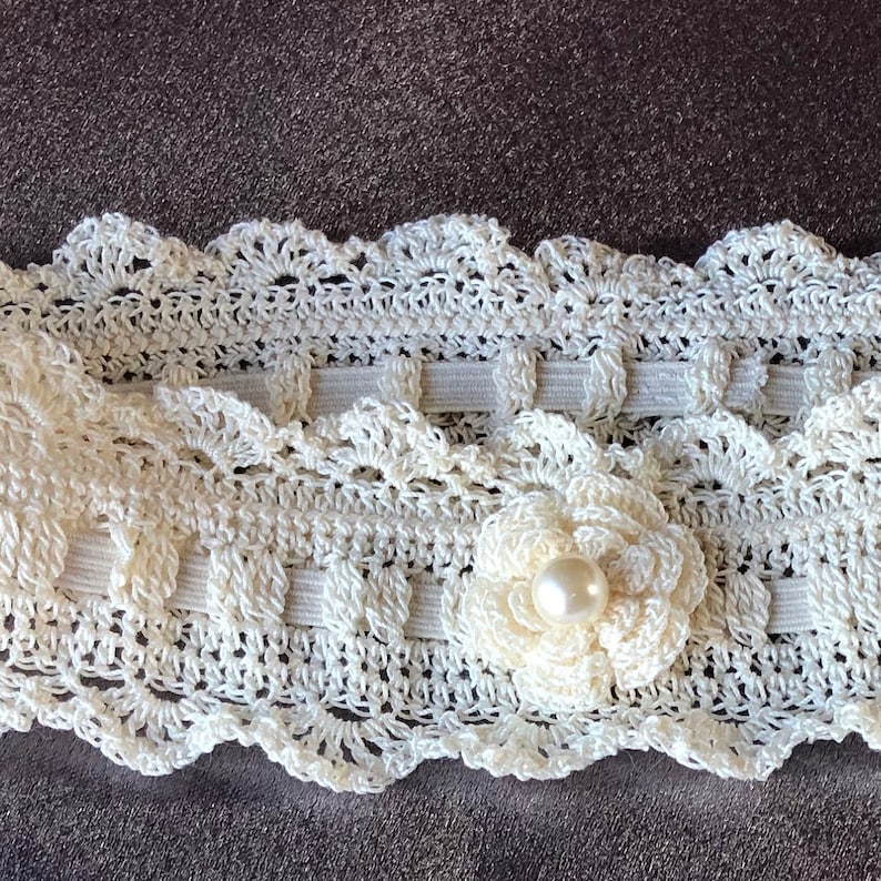 Victoria Vintage Garter Crochet Design Pattern zdjęcie 3