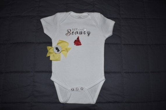 Beauty and the Beast themed Milestone Onesies