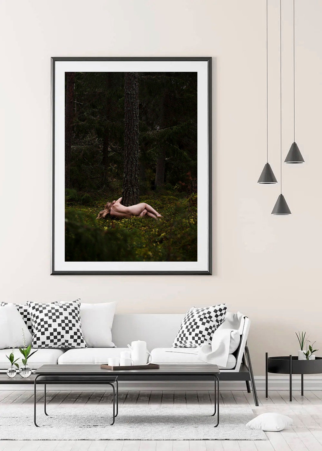 Sweden Wall Art Scandinavian Forest Nymph Nordic Art, Naked Tree Hug ...