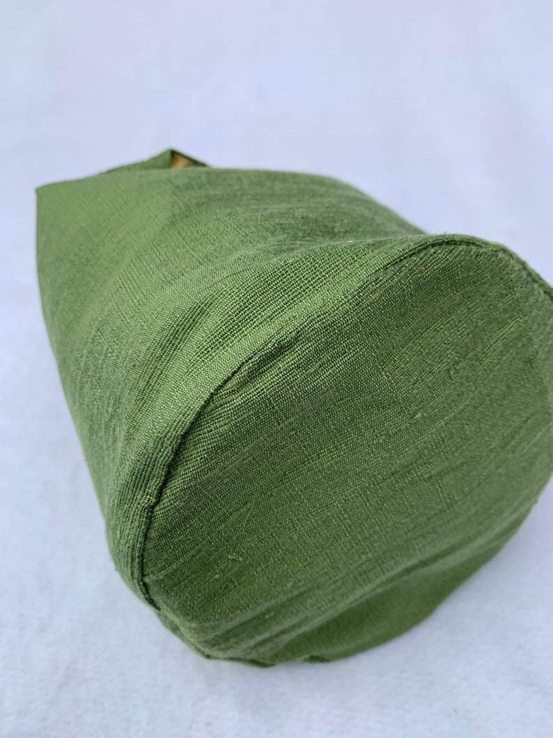 Emerald Green Silk Knot Bag, Silk Wristlet, Stripe Retro Evening Bag, Etsy