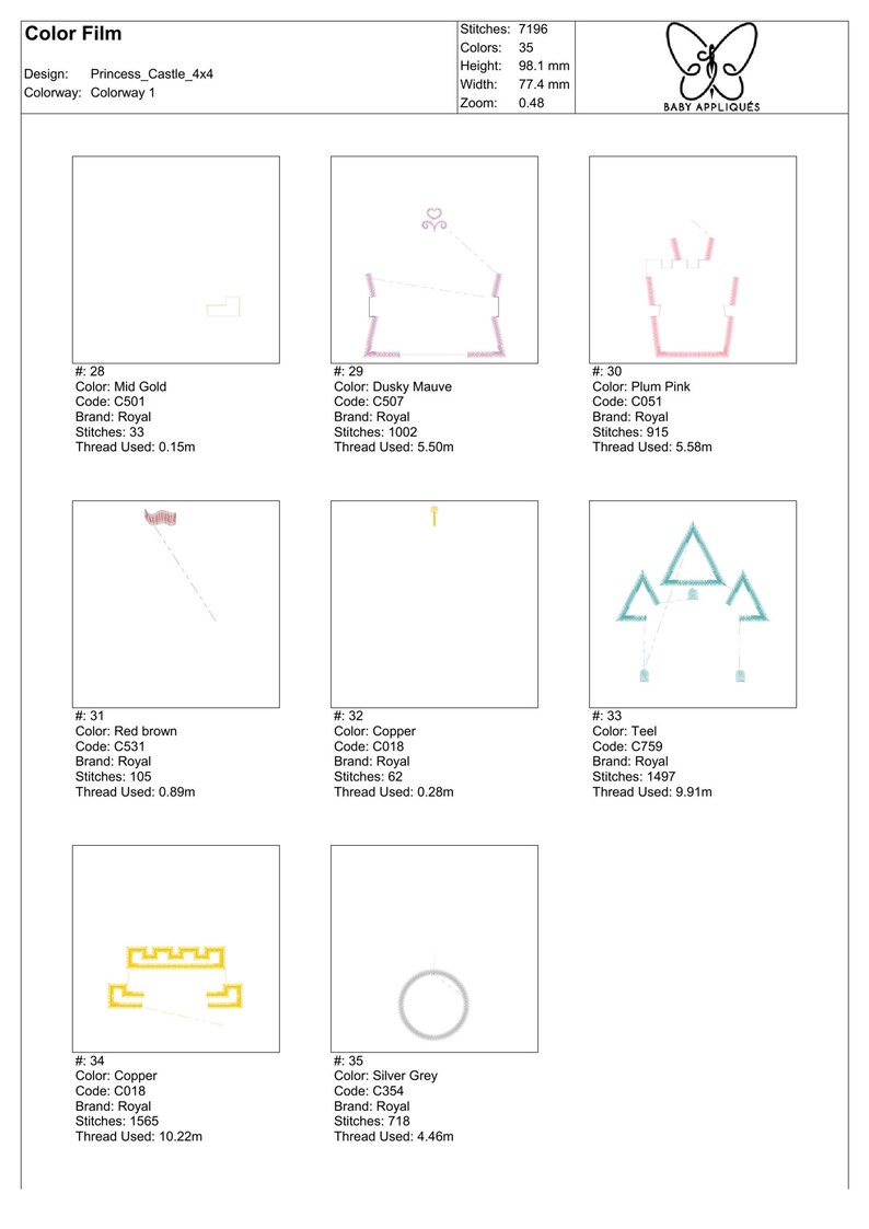 Princess Castle Machine Embroidery Appliqu\u00e9