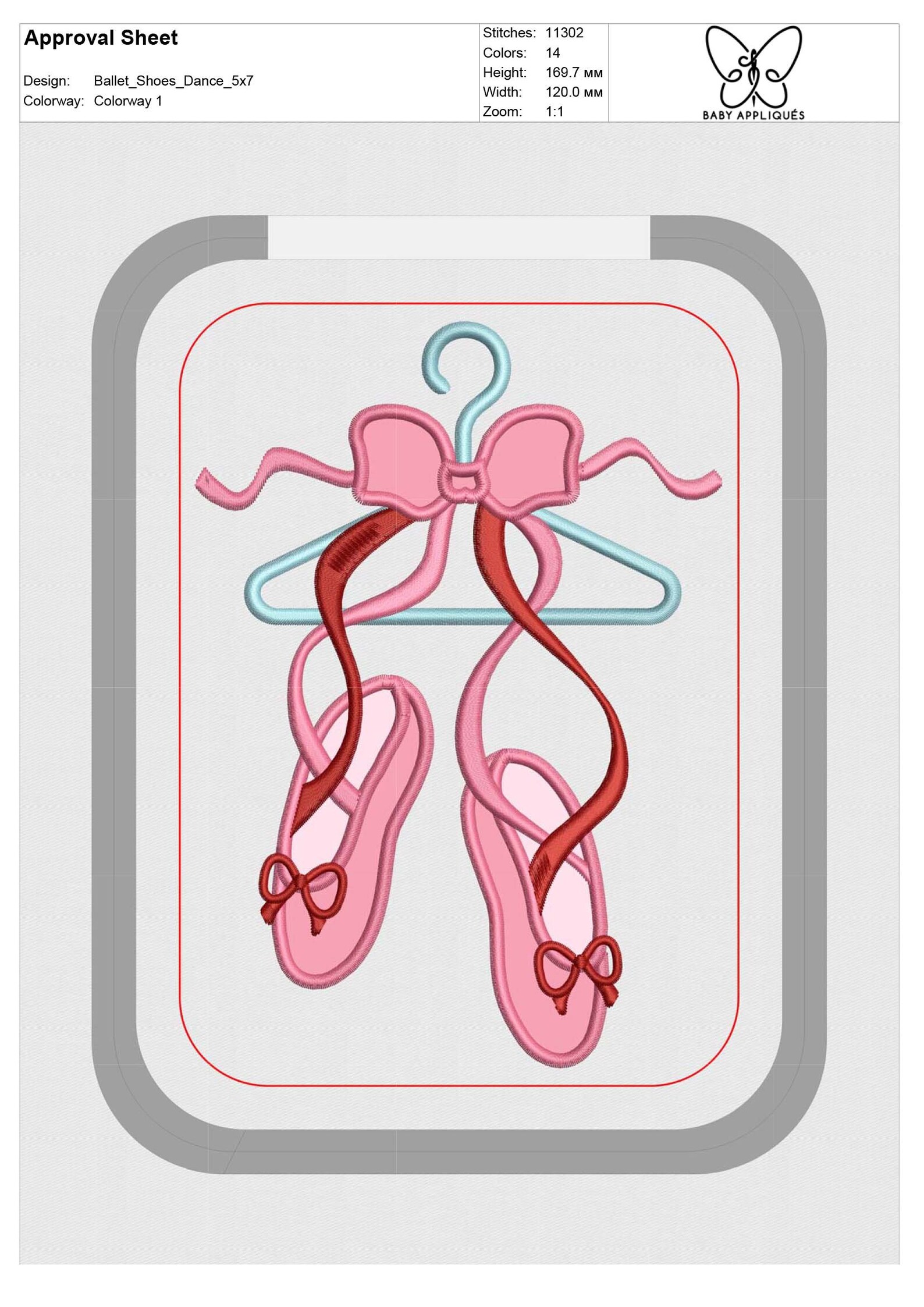 ballet shoes dance machine embroidery appliqué