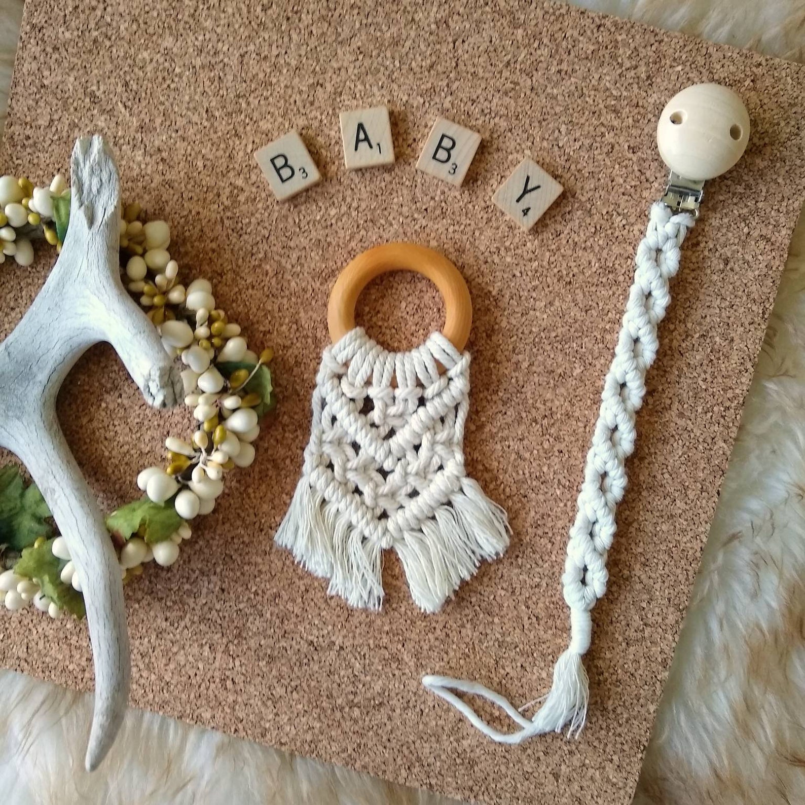 Baby Accessories Macrame Teether Macrame Pacifier Clip Etsy