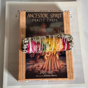 Set regalo di carte Oracolo dello Spirito degli Antenati + pacchetti di erbe sacre per la purificazione energetica