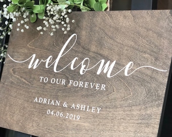 Wedding Welcome Sign - Custom Wood Wedding Sign