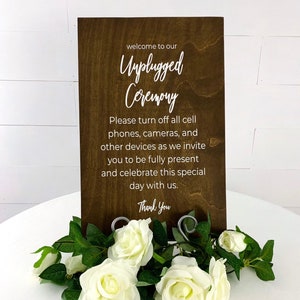 Unplugged Ceremony Sign - Rustic Unplugged Wedding Sign - Welcome to Our Unplugged Ceremony