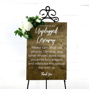 Unplugged Ceremony Sign - Rustic Wedding Sign