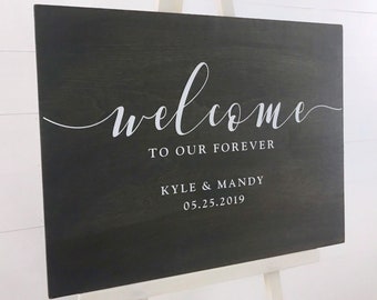 Wedding Welcome Sign, Personalized Welcome Wedding Signage, Wood Wedding Decor, Custom Wedding Sign