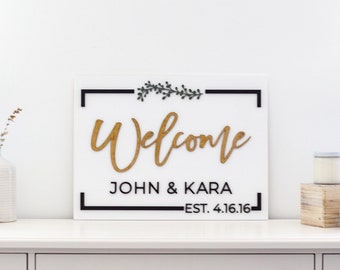 3D Welcome Sign, 3D Wedding Welcome Sign, Custom Wood Name Sign, Unique Ceremony Entrance Sign, Wedding Signage, Welcome Entrance Sign