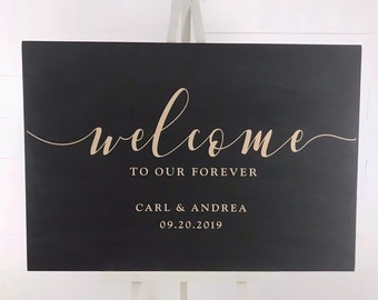 Wedding Welcome Sign, Personalized Welcome Wedding Signage, Wood Wedding Decor, Custom Wedding Sign