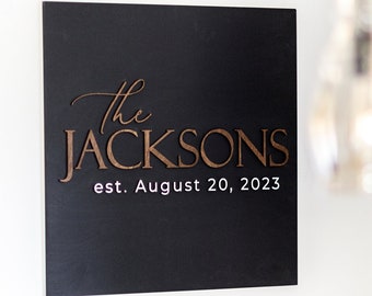 Family Name Sign, Custom Wood Sign, 3D Sign, Personalized Wedding Gift, Last Name Sign, Established Sign, Minimalist Sign, Anniversary Gift