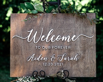 3D Wedding Welcome Sign - Custom Wood Wedding Sign - Welcome to Our Forever Sign - 3D wedding signage - 3D Wedding Name Board
