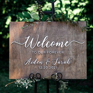 3D Wedding Welcome Sign - Custom Wood Wedding Sign - Welcome to Our Forever Sign - 3D wedding signage - 3D Wedding Name Board