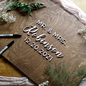 3D Wedding Guest Book Alternative, Rustic Guest book, Wooden Guest Book Sign, Unique Wood Guestbook, Wood Guest Board