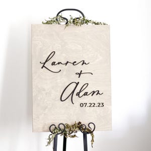 Minimalist Wedding Welcome Sign, Custom 3D Wood Wedding Sign, Personalized Couples Name Sign, Ceremony wedding signage, Wedding Name Board