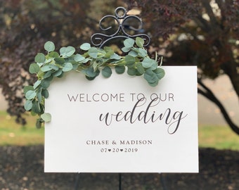 Wedding Welcome Sign - Personalized Ceremony Sign - Custom Wood Wedding Decor