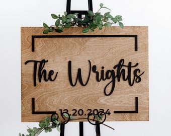 Ceremony Welcome Sign, Personalized 3D Rustic Wood Wedding Sign, Minimalist Wedding Sign, Unique Reception Sign, Custom Name Sign, Decor