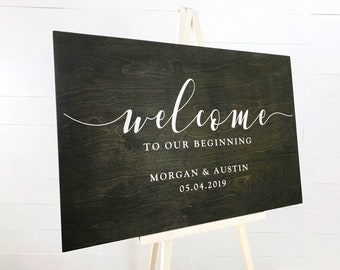 Wedding Welcome Sign - Custom Wood Wedding Sign - Ceremony Decor