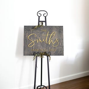 Wedding Welcome Sign, Custom 3D Wood Wedding Sign, Gold Ceremony Sign, Reception Sign, Personalized Name Sign, Gold Wedding Sign, Signage