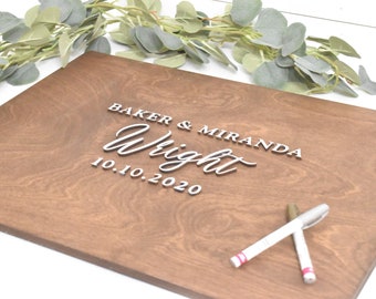 3D Wedding Guest Book Alternative - Rustic Guest book - Wooden 3D Guest Book Sign - Unique Wood Guestbook - Wedding Sign