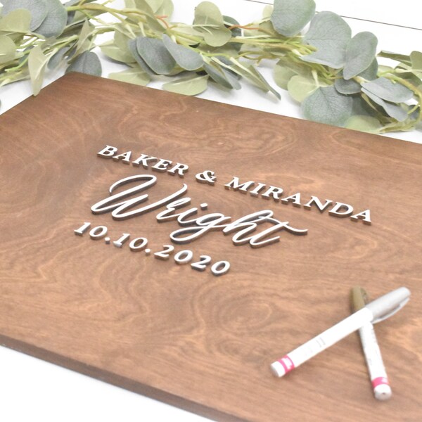 3D Wedding Guest Book Alternative - Rustic Guest book - Wooden 3D Guest Book Sign - Unique Wood Guestbook - Wedding Sign