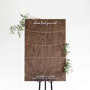 Seating Chart Sign, 3D Wooden Find Your Seat Sign, Rustic Wedding Sign, Wedding Seating Plan Sign, Table Place Card Sign, Minimalist Decor image 1