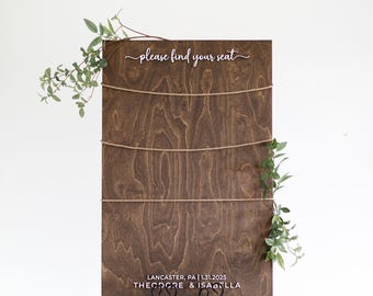 Seating Chart Sign, 3D Wooden Find Your Seat Sign, Rustic Wedding Sign, Wedding Seating Plan Sign, Table Place Card Sign, Minimalist Decor