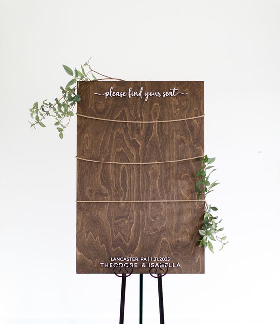 Seating Chart Sign, 3D Wooden Find Your Seat Sign, Rustic Wedding Sign, Wedding Seating Plan Sign, Table Place Card Sign, Minimalist Decor