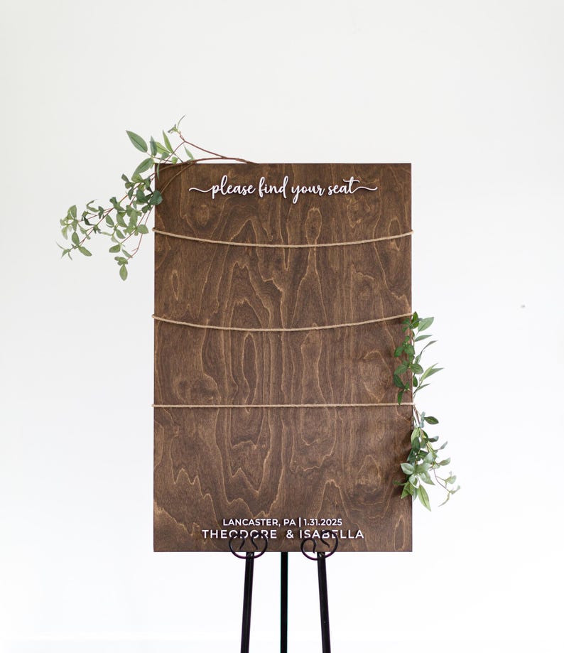 Seating Chart Sign, 3D Wooden Find Your Seat Sign, Rustic Wedding Sign, Wedding Seating Plan Sign, Table Place Card Sign, Minimalist Decor image 1