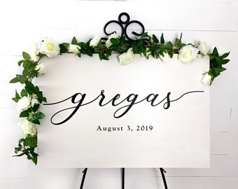 Wood Wedding Sign, Wood Last Name Sign, Family Name Sign, Wooden Last Name Sign, Welcome Wedding Sign, Custom Wood Sign